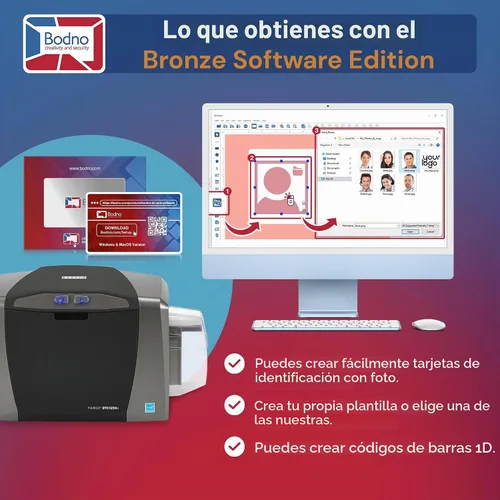 Vista 4 de Fargo DTC1250e - Impresora de una sola cara para tarjetas, Software Edición Bronce