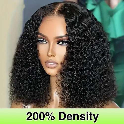 Vista 7 de Pelucas cortas de 10 pulgadas estilo Bob 13x4 con ondas profundas, peluca de pelo humano estilo Bob con encaje frontal HD de 200% de densidad