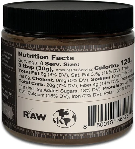 Vista 3 de Rawmio Chocolate caliente orgánico clásico con champiñones y cacao, vegano, kosher, bajo en grasa y sin gluten, paquete de 1, 8.5 onzas