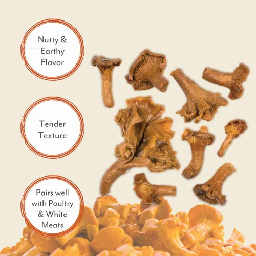 Vista 3 de Roland Foods Champiñones rebozuelos enlatados, alimentos enlatados especiales, lata de 7.9 onzas