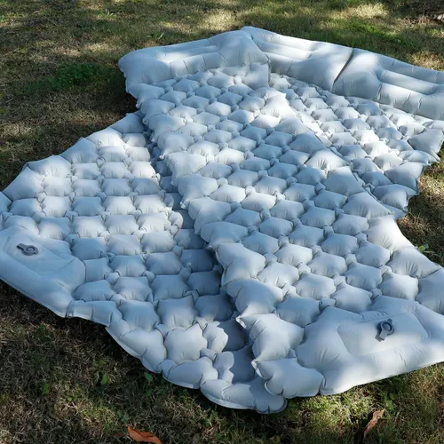 Vista 8 de Colchoneta de dormir inflable con almohada, almohadilla de campamento con bomba de pie incorporada, almohadilla de colchón ligera para acampar