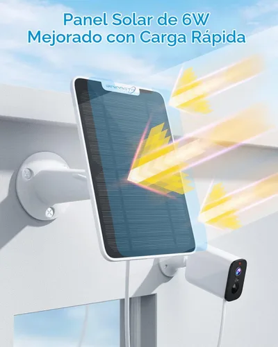 Vista 2 de Cargador de panel solar de 6 W compatible con cámara de seguridad Arlo Ultra/Ultra 2/Pro 3/Pro 4/Pro 3 Floodlight, paneles solares de carga IP65