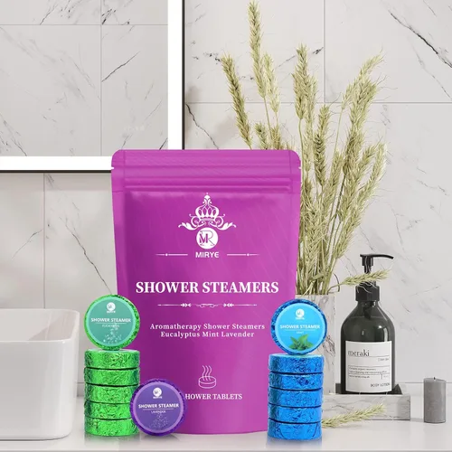 Vista 5 de Vaporizadores de ducha, regalos de aromaterapia para mujeres, paquete de 18 bombas de ducha de aceite esencial de eucalipto orgánico, lavanda