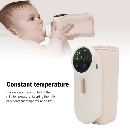 Vista 2 de Portable Baby Bottle Heating for Travel, Fast Heating Temperature Control Warmer with Night Milk Keeps Breast Milk Up to 5H