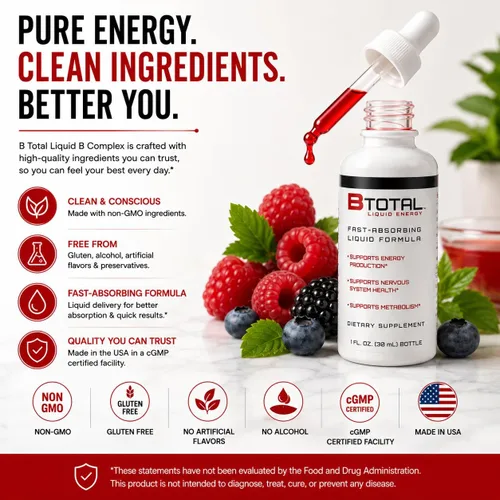 Vista 2 de The B-Total Solution - Vitaminas B sublinguales - Twin Pak Fast sublingual liquid B-complex with B12 for energy, brain & focus - vegetarian berry