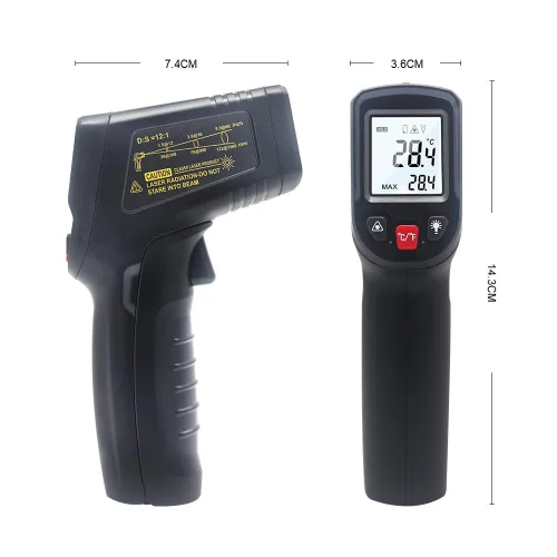 Vista 7 de KETOTEK Termómetro infrarrojo sin contacto IR pistola de temperatura láser digital -50℃～600℃ (-58℉～1112℉) Termómetro de emisividad ajustable