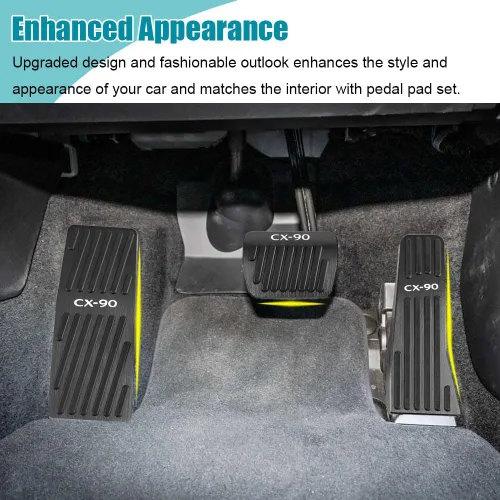 Vista 5 de LEXLEY 3 almohadillas antideslizantes de aluminio para pedal de freno de gas, cubiertas de pedal de acelerador sin perforación, solo para Mazda 2024
