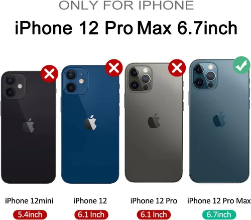 Vista 8 de SURITCH Funda transparente para iPhone 12 Pro Max (solamente) de 6.7 pulgadas, [protector de pantalla de privacidad] protección de cuerpo completo a