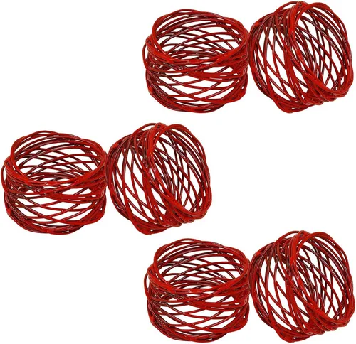 Vista 4 de ITOS365 Soporte de anillos para servilletas de malla redonda hecho a mano, para cena, fiestas, día a día, 6
