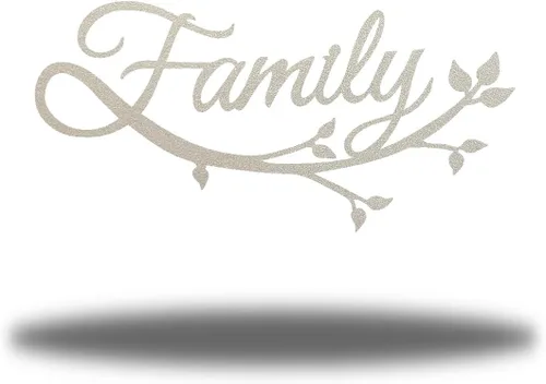 Vista 7 de Riverside Designs Family Cursive Word - Letrero de metal con letras en cursiva para decoración de pared