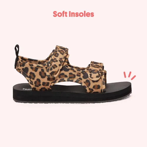 Vista 3 de FabKids Sandalia para niños y niñas con correas de velcro ajustables y hebillas de imitación (niño, niño pequeño, niño grande)