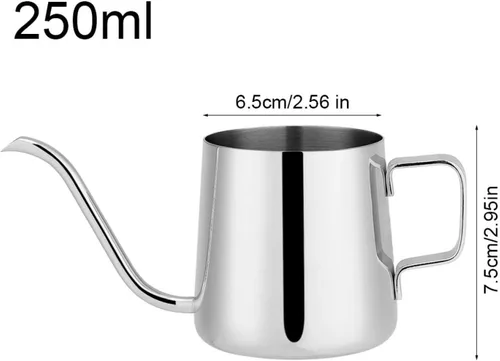 Vista 3 de 8.5 fl oz/11.8 fl oz verter sobre tetera de café, tetera de cuello de cisne, cafetera de acero inoxidable con boquilla larga de cuello de cisne