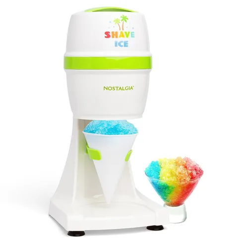 Vista 10 de Nostalgia Máquina de afeitar de hielo y cono de nieve, afeitadora de hielo multiusos para golosinas congeladas, granizados, conos de nieve y más