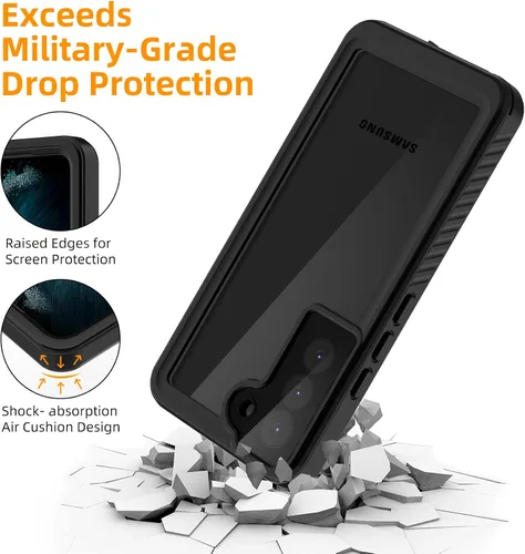Vista 3 de YMCCOOL Funda impermeable para Samsung Galaxy S22, con protector de pantalla sensible integrado a prueba de golpes, resistente a prueba de golpes