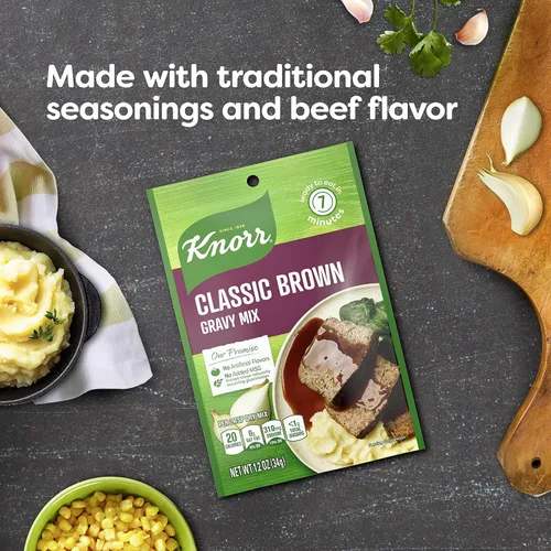 Vista 4 de Knorr Mezcla de salsa para deliciosas comidas fáciles y guarniciones, salsa marrón clásica sin sabores artificiales, sin MSG añadido 1.2 oz