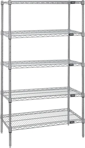Vista 13 de Quantum Storage Systems WR74-1824BK Kit de inicio para estantería de alambre de 4 niveles de altura de 74 pulgadas, acabado negro, 18 pulgadas