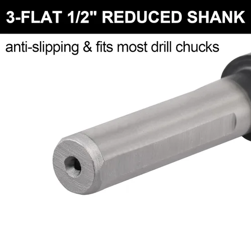Vista 3 de 1inch Drill Bit for Metal and Hardened Steel, M35 Cobalt 1/2 Inch Reduced Shank Industrial Grade Heavy Duty Drill Bit, with Index Storage Case