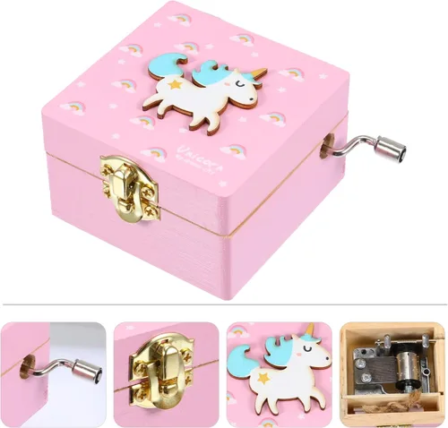Vista 4 de VOSAREA - Caja de música con unicornio para niñas pequeñas diseño de unicornio