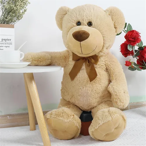 Vista 6 de Oso de peluche marrón Tezituor, oso de peluche grande de 66 cm de peluche suave para niña, niño, novia, oso de peluche suave de regalo para baby
