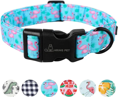 Vista 42 de Aring Pet Collar de algodón, ligero y ajustable, con hebilla de liberación rápida para perros pequeños, medianos y grandes, para cachorros, rosa
