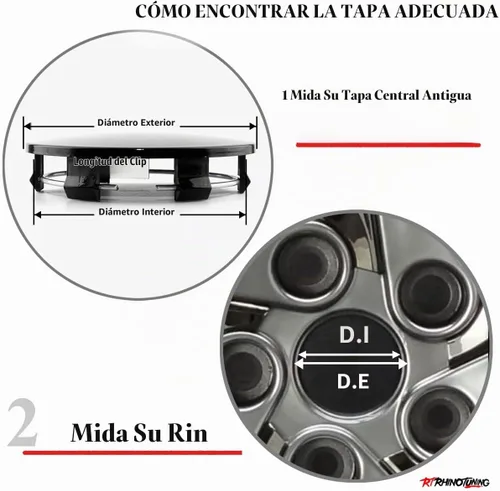 Vista 5 de RTrhinotuning 66mm Tapa central de rueda negra para AVID.1 Tapas centrales para llantas