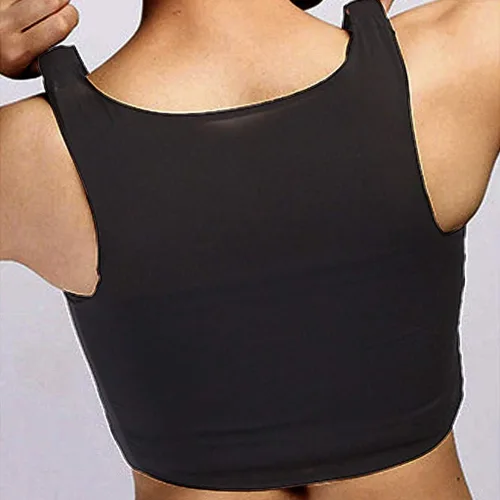 Vista 2 de Tomboy - Camiseta sin mangas de algodón transpirable con banda elástica de colores para mujer, con cierre lateral