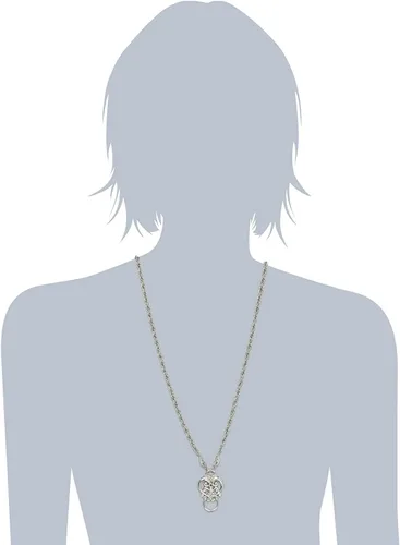 Vista 4 de 1928Jewelry, Collar con pendiente con soporte para anteojos en forma de corazón, 28pulgadas, metal común, Plateado, 51514
