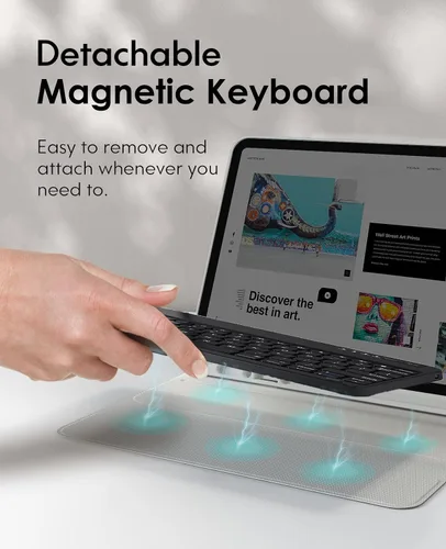 Vista 3 de Funda con teclado para iPad Pro de 12.9 pulgadas (modelo antiguo) 2015 1ª/2017 2ª generación - Teclado Bluetooth inalámbrico recargable, desmontable