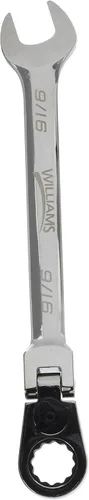 Vista 3 de Williams JHW1210RCF Llave combinada SAE reversible de cabeza flexible de 12 puntos, con acabado cromado pulido - 5/16 pulgadas