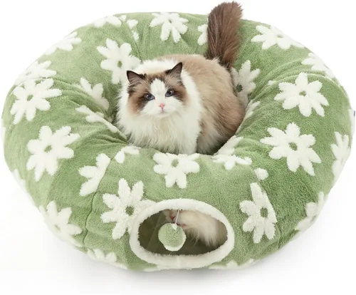 Vista 12 de Lesure Donut - Linda cama de túnel para gatos jacquard, grande, juguetes Arco Rosa Taffy