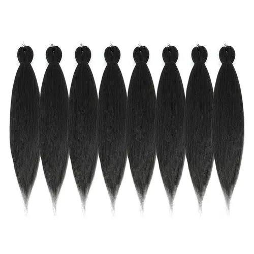 Vista 23 de Cabello trenzado preestirado - 12 pulgadas, 8 paquetes, cabello trenzado corto natural negro para trenzas torcidas o en caja, extensiones de cabello
