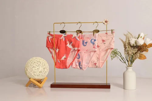 Vista 3 de Winging Day Girls' Pure Cotton Panties Soft Underwear