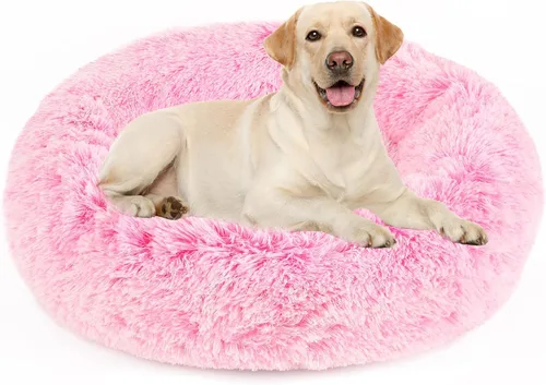 Vista 27 de NOYAL Cama Calmante en Forma de Rosquilla para Perros Pequeños a Medianos y Gatos - Cama de Mascotas de Felpa Sintética Anti-Ansiedad con Funda