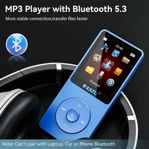 Vista 2 de RUIZU Reproductor MP3 de 64 GB con Bluetooth 5.3, peso 0.055 libras, reproductor de música portátil para niños, deportes, radio FM, grabadora