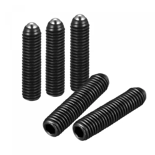 Vista 8 de uxcell Tornillos de fijación de punta de bola, 10 piezas M8 x 0.984 in de acero de alto carbono Métrico Spring Hex Socket Grub Tornillo