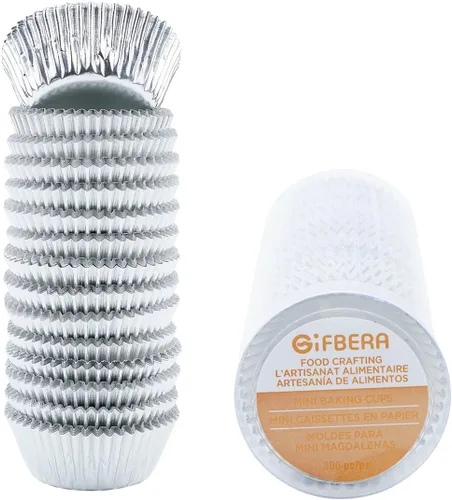 Vista 8 de GiFBERA 300 unidades de forros de magdalenas de papel de aluminio mini metálicos, forros de magdalenas de papel de aluminio para muffins, tazas