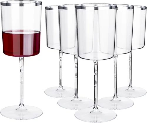 Vista 18 de Ciaell - Juego de 24 copas de champán de plástico para bodas, cumpleaños 6 oz Clear Square Toasting Cups, Heavy Duty Plastic, Champagne Mimosas