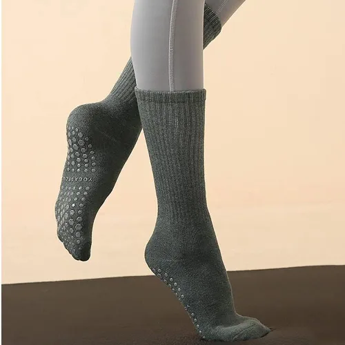 Vista 18 de Calcetines de yoga antideslizantes para mujer, pilates, barras, bailes, descalzos, 1 par