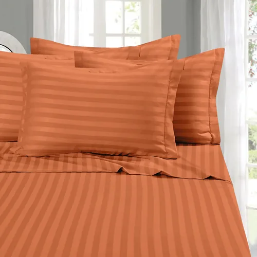 Vista 21 de Elegant Comfort - Juego de sábanas de 4 piezas, microfibra de 1500 hilos de calidad egipcia de lujo resistente a las arrugas, rayas estilo damasco