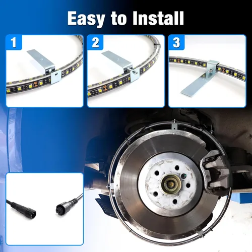 Vista 6 de Luces de Ríncon de 15.5 Pulgadas Blanco Frío, Luz de Rueda para Coches, Luces de Rueda Blancas Puras, 6500k Blanco Frío, Impermeable IP68, Control