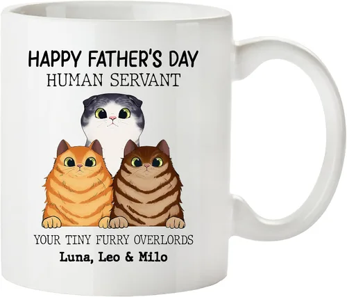 Vista 8 de Regalos de gatos para los amantes de los gatos, taza de gato personalizada, taza de gato de Feliz Navidad, ideas de regalos para dueños de gatos