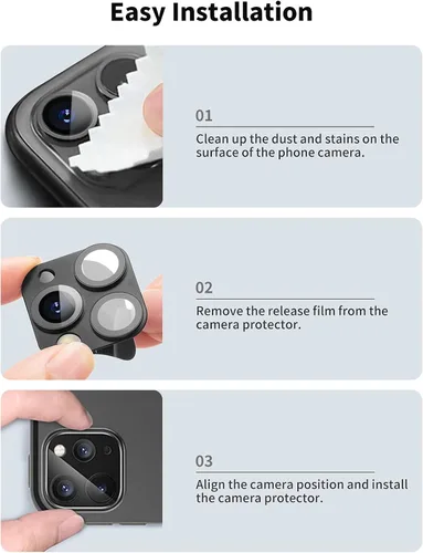 Vista 6 de LucBuy Protector de lente de cámara para iPhone XR Convert to iPhone 11, película de vidrio templado transparente ultra fina, cubierta protectora