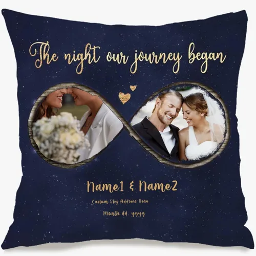 Vista 10 de Personalized One Picture Pillow Cover with Custom Text Allowing You to Create a Memorable Cushion Design That fits Your Sofa or Bedroom While