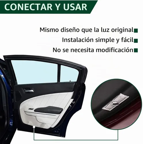 Vista 5 de 2 luces con el logotipo de luz de puerta que nunca se desvanecen, proyección, sombra fantasma, luz de charco de bienvenida compatible con accesorios