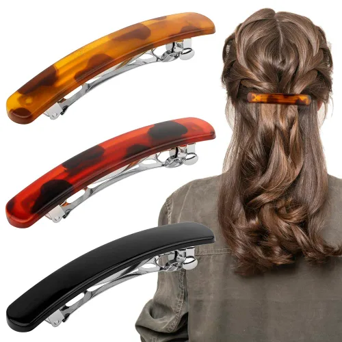 Vista 8 de ATODEN Pinzas para el cabello, 4 pasadores franceses mate neutros para cabello fino y fino, horquillas para el cabello y accesorios para mujeres