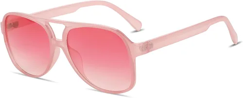 Vista 10 de Freckles Mark Lentes de sol clásicos estilo retro de los años 70 para mujeres y hombres, montura estilo aviador, cuadrada, grande y de moda