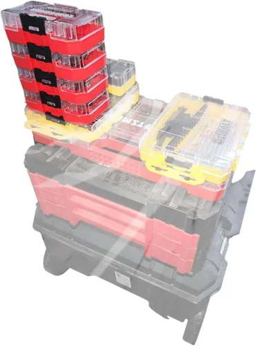 Vista 9 de Craftsman Nano Small Versastack - Cajas de almacenamiento de plástico apilables (4 unidades)