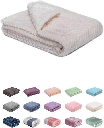 Vista 61 de Manta difusa o manta mullida para bebé, suave y cálida y acogedora manta de lana de coral para niños pequeños, bebés o recién nacidos, para cuna