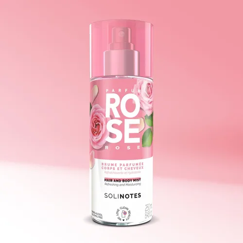Vista 7 de Solinotes Rose Body & Hair Mist, Fragancia perfumada en aerosol, Francia, 8.5 fl oz