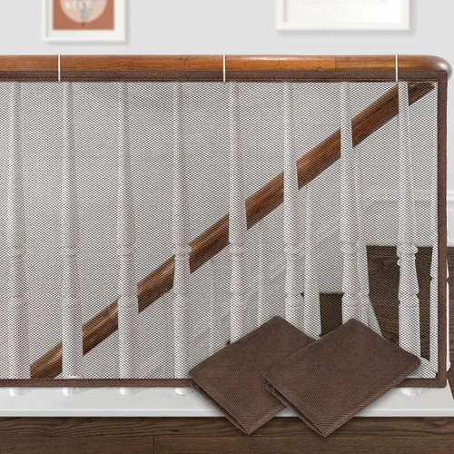 Vista 9 de Banister Guard - Red de seguridad infantil de 6.6 x 2.6 pies, barandilla para escaleras, barandillas de malla para niños, juguetes, mascotas